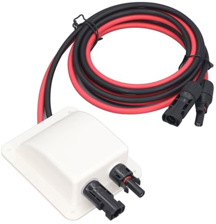 Zohisin Alloggiamento per Scatola pressacavo Solare a Doppio Ingresso per, Viaggio in Campeggio, Yacht, Barca Tetto, con prolunga da 2 m 10 awg