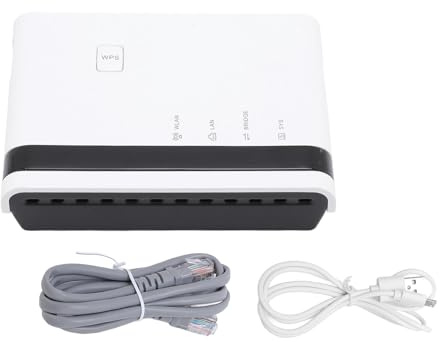 BONKZEBU Server di Stampa Wireless Bridge LAN 10/100Mbps, Condivisione di 4 Stampanti USB (Spina europea) | Materiale ABS, modalità Wireless o Cablata 2.4G, Porta USB 2.0 da 480 Mbps, Supporta /OS X per Casa o Ufficio