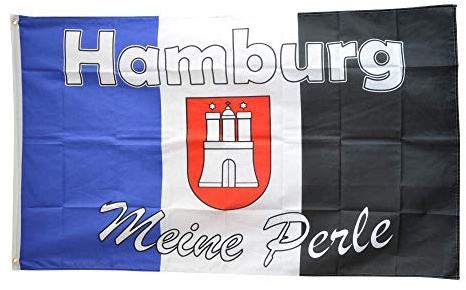 Flaggenfritze® Flagge/Fahne Fanflagge Hamburg Meine Perle 4-90 x 150 cm