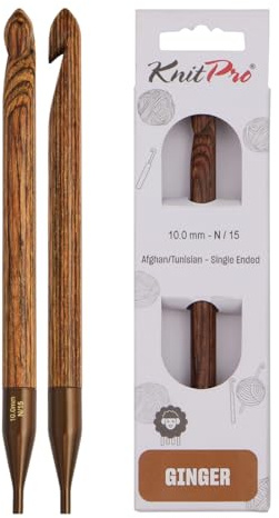 KnitPro Ginger Afghanische/Tunesische Häkelnadel | 10mm