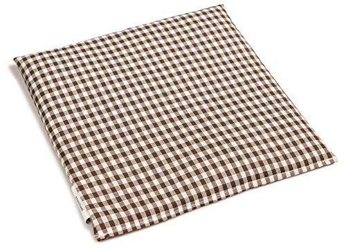 Traubenkernkissen 24x24cm braun-weiß | Kleines Körnerkissen als Wärmekissen & Kältekompresse