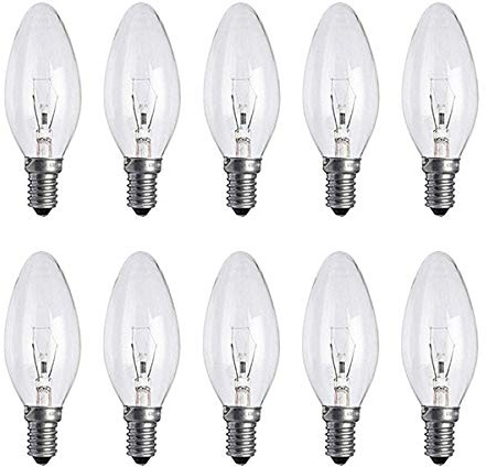 Light Bulbs Small Screw in Candle, Ịṇcạṇḍẹṣcẹṇṭ Candle Bulbs Dimmable 2̣5̣Ẉạṭṭ, 10 Pack Screw in Light Bulbs SES E14, Warm White 2700K, 230V