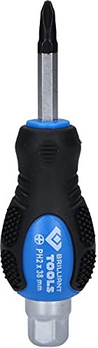 BRILLIANT TOOLS BT034809 Tournevis cruciforme avec embout à frapper, PH2 [Powered by KS TOOLS]