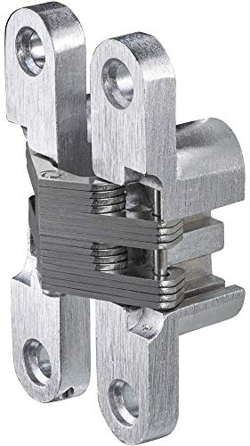 Gedotec Einbohrband in Edelstahl-Optik | Holzscharnier aus Metall | VICI | Einbohrscharnier vernickelt gebürstet 12 x 59 mm | 1 Stück - Möbelscharnier zum Schrauben mit einem Öffnungswinkel 180°