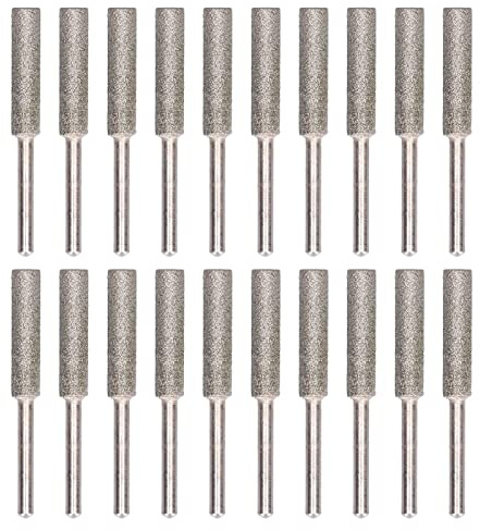 20 piezas afilador de motosierra, cabezal de pulido, kit de herramientas de afilado de lima giratoria(5.5mm-plata)