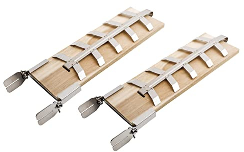 Hushåll International HI 60350 flamlaxbrädor med rostfritt stål hållare set om 2