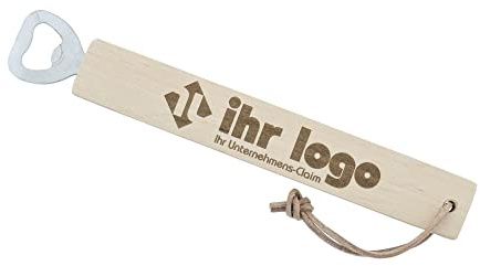 Flaschenöffner aus Erlenholz mit personalisierter Gravur - Kapselheber mit Lederband - Bierflaschenöffner aus Holz - Geburtstagsgeschenk - Holzgriff - Geschenkidee zum Vatertag - STEMPEL-FABRIK