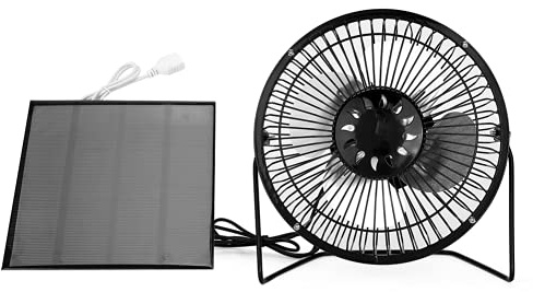 Kadimendium Mini Solar Fan, Solar Powered Portable Fan Cooling Ventilation Fan Ventilator Solar Fan Outdoor Camping