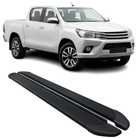 OMAC Trittbretter für Toyota Hilux DoubleCab 2015-2026 Aluminium Schwarz | Seitenschweller, fahrzeugspezifische Passform