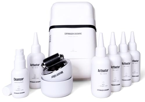 Copenhagen Grooming Haarwachstum Beschleunigen Set für Männer mit Haar Wachstum Serum, Mikronadel-Roller für Hair Growth & Roller-Reiniger - Verlangsamt Haarausfall (250 Tage Vorrat)