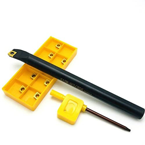 SPORTARC Barra di alesatura interna per tornio S12M-SCLCR06 da 12 mm per foratura + utensile in carburo CCMT0602