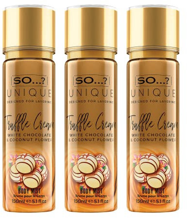So…? Unique Truffle Cream Brume Corporelle Parfumée Pour Femme 150ml Bundle (Lot de 3)