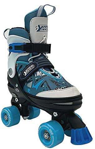 Best Sporting Roller Skates Kinder I Rollschuhe Größe 37-41 I Robuste Rollerschuhe für Jugendliche mit Bremse I Farbe Blau I Rollerskates Schuhe Kinder I Schuhe mit Rollen