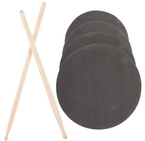 Levemolo Übungs Drumpad Satz mit Leichten Verschleißfesten Schaumstoff Pads und Drumsticks Schwarz zum Üben für Professionelle Schlagzeuger