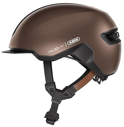ABUS Urban Helm HUD-Y à LED arrière magnétique Rechargeable & Fermeture magnétique - Casque de vélo Cool pour Usage Quotidien - pour Hommes et Femmes