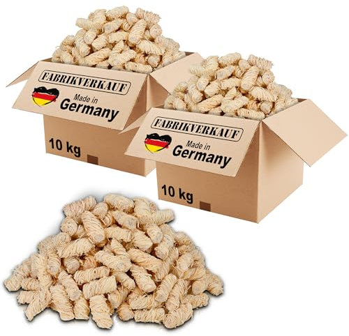 TILLVERKNINGSFÖRSÄLJNING ECO-tändare (20 kg) ca 1 600 stycken, även som (3 kg+5 kg+10 kg), ekologisk grilltändare, eldstadständare, kamintändare, träull, tändare (20 kg)