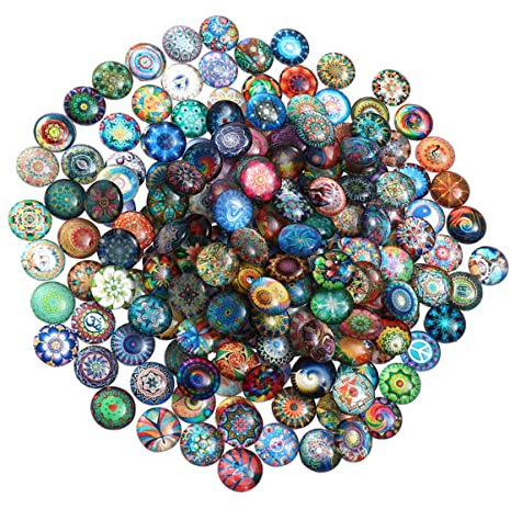 STOBOK 50stücke Runde Glas-edelstein-patches Schmuckherstellungs-patches Diy-schmuckdekor Bastel-edelstein Schmuckmaterial