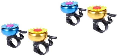 YARNOW 4 Stück Fahrradlenker Zubehörteil Fahrradhupen Glocken für Kinder Blumen-Fahrradklingel für Kinder Fahrradklingel in Sonnenblumenform Klingelhorn Trompete Kette