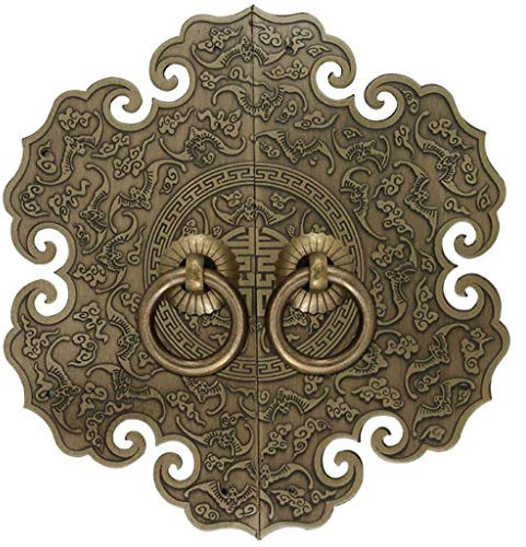 Antiker Türklopfer, Vintage-Messing, verschleißfest, rostfrei, rustikaler Türklopfer, Möbelgriff im Landhausstil, toll (Bronze-Schraube D: 12 cm)
