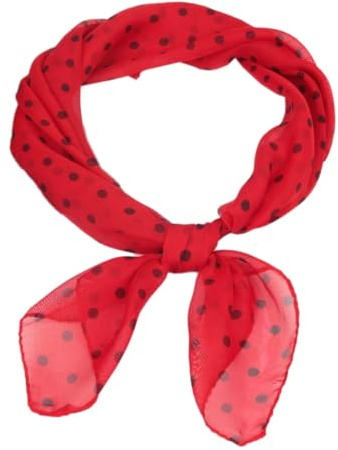 Elegante Seidentuch Damen,65x65cm,Gepunktete Kopftuch Damen,Chiffon Halstuch,Bandana,Quadratische Schals,Klein Weich Quadratisch Seidenschal,Geschenkfür Damen Frauen,Rot