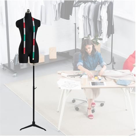 Schneiderin Schaufensterpuppe Erwachsener weiblicher Schneiderpuppen-Torso mit Stativständer, antistatischer Baumwollstoff 360° drehbarer Schaufensterpuppenständer Schneiderpuppen-Torso zum