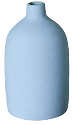 Nordische Schlichte ästhetische Blumenvase, Morandi-Design-Vase, Moderne Bunte Keramikvase mit Reiner Oberfläche, für Hochzeit, Wohnzimmer, Büro, Bauernhaus(Hellblau)