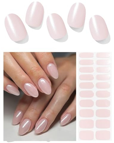 Wahrshei Nagelfolien | 20pcs Nude Pink Pearl Shimmer Nagelfolie Selbstklebend | UV Gel Nagelfolie | Gel Nail Stickers, Gellack Wraps für Nagel