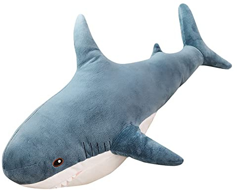 NatureMan 80cm Hai gefülltes Tier Kissen, weiches Hai Plüsch Kissen Bequemes Schlafkissen Rückenkissen, für Wohndekoration Kinderspielzeug Geschenk