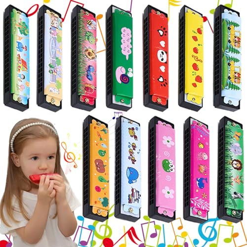 Shinybox Kindergeburtstag Mundharmonika, 12 Stück Harmonica Tombola Party Mitgebsel Kindergeburtstag, Geburtstag Kinderparty Geschenktütenfüllung, Party Beschäftigung(12 Stück)