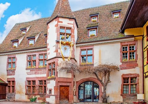 CALVENDO Poster 42,0 x 29,7 cm Querformat Historischer Turm mit Sonnenuhr| Bilder, Kunstdruck, Wandbild, Wanddeko, Prints ohne Rahmen