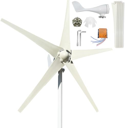 ZHOZHUT Turbina Eólica 800W-1200W Aerogenerador Portátil Doméstico 12V / 24V / 48V Kits De Aerogeneradores con Controlador MPPT, Bajo Nivel De Ruido Y Alta Eficacia para Exteriores,1000w,48V