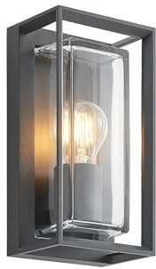 Arcchio Wandleuchte außen Ismera mit Bewegungsmelder (Modern) in Schwarz aus Aluminium (1 flammig, E27) - Wandlampe für Außenwand/Hauswand Haus Terrasse und Balkon Licht nach oben & unten