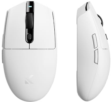 MCHOSE G3 Kabellose Gaming-Maus, 26 000 DPI, 8K-Abrufrate, 650 IPS, Leichtgewicht 64 g, 8 Programmierbare Tasten, Esports Gaming-Mäuse BT 5.0/2,4 G/USB-C, 170 h Akku, Windows/Mac - Weiß