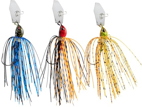 Lcyen Chatterbait Hecht 3 Stück Spinnerbait Jig Köder, Barsch Köder, Kunstköder zum Raubfischangeln