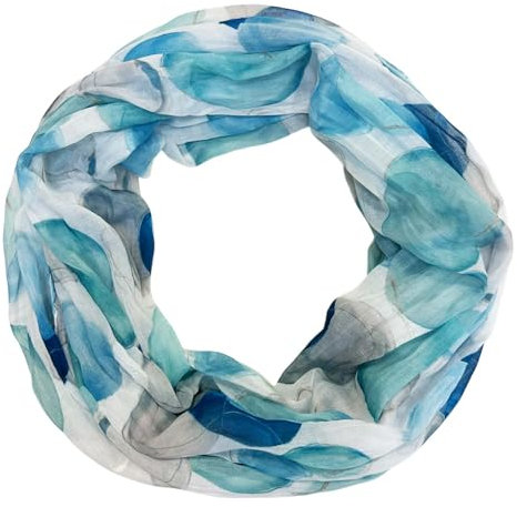 Jeamis cirkel siden loop gradient vår rund halsduk regnbåge unisex sommar lätt halsduk stola prickar, Cirkel 25B blå, 160 x 48 cm
