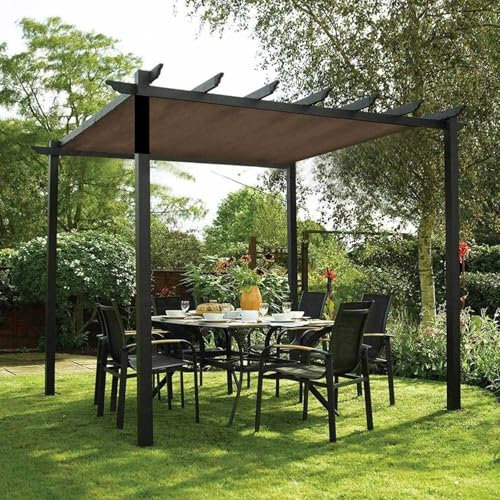 AuMarndi Vela Ombreggiante Rettangolare Rete Ombreggiante Traspirante Tenda A Vela Ombra 90% Protezione Solare Tessuto Ombreggiante Traforato Protezione delle Piante Fienile Canile,brown-6x6m