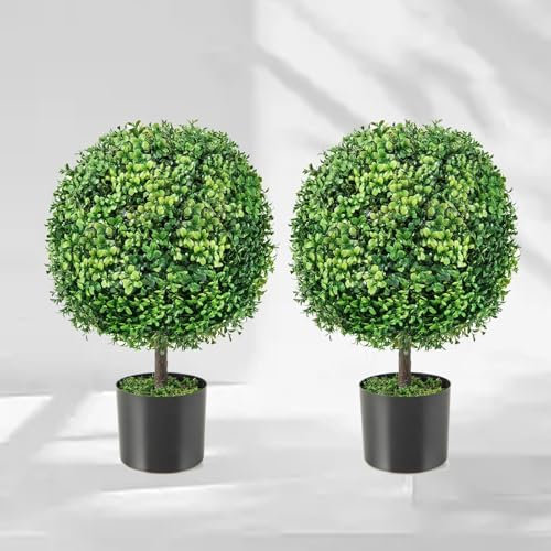 Ukkajovlex Buchsbaumkugel Künstlich 36x36x50cm Künstliche Pflanzen Kunstpflanzen Wie Echt Dekoration Wohnzimmer Fake Pflanzen Unechte Künstlicher Baum, Wohnzimmer, Schlafzimmer,Büro, Schreibtischen