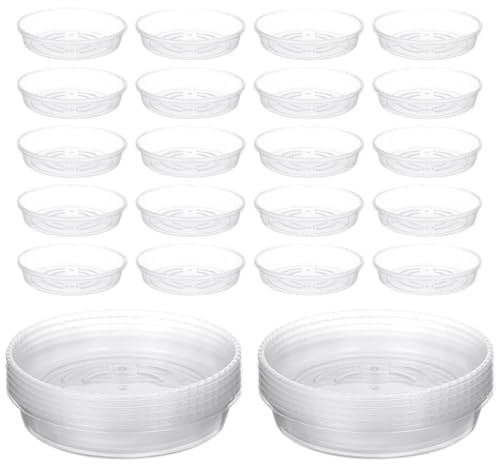 ETUCYNG Lot de 30 soucoupes de Pot de Fleurs - 15 cm - Rondes - en ABS - Imperméables - pour Jardins, balcons