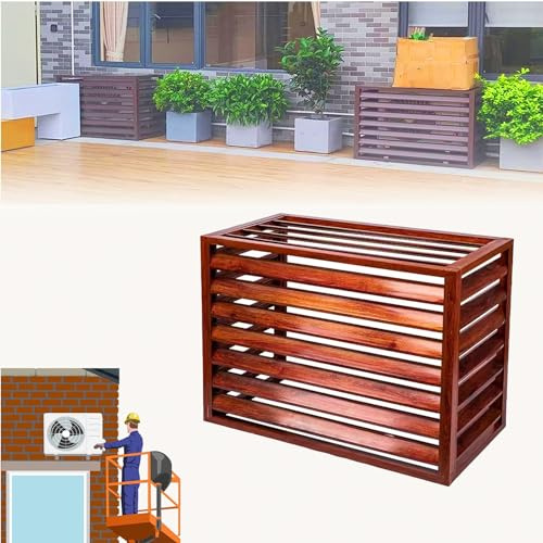 Boîtier de climatisation caché 1,5 P - Couverture extérieure en aluminium - Abri de climatisation résistant aux intempéries - Rack de protection pour unités extérieures