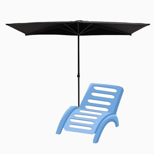 Ombrellone da parete regolabile, 2,5 x 1,3 m, impermeabile, per esterni, per terrazze e balconi, design salvaspazio, perfetto per giardini e portici (nero)
