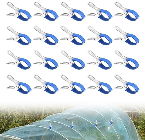 20 Pièces Métalliques pour Couverture de Piscine, Pince pour Bache Piscine | Pince Bache Piscine avec Feuille de Protection, Pinces pour Piscines Hors Sol,Pinces à Forte Tension pour Bâche de Couverture