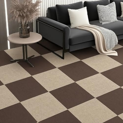 VIDETOL 30 Stück Teppichfliesen Selbstklebende 30x30 cm Teppichboden Verschleißfest Teppich Fliesen Rutschfeste Teppich Bodenbelag für Büro, Wohnzimmer, Heim