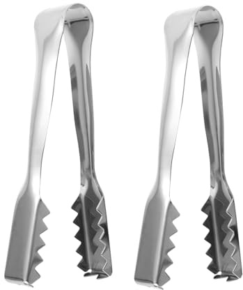 Healifty 2pièces Pincettes Dentelées Antirouille De Pinces à Glaçons Pinces à De Glace à Sucre Ustensiles De Cuisine