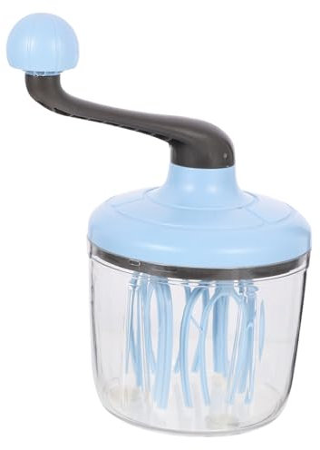 GLEAVI Batteur à Oeufs Manuel Rotatif Bleu à Crème Pratique pour Cuisine Pâtisserie et de Sauces Accessoire Légèrement Portable et Ergonomique Couleur Aléatoire
