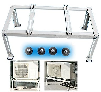 Soporte de aire acondicionado fácil de instalar/anticorrosión/capacidad de carga de 450 libras, soporte de suelo resistente para aire acondicionado mini split sin conductos y bomba de calor (tamaño