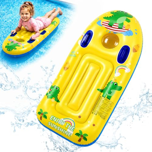 ACTOYS Bodyboard Aufblasbar, Surfbrett Kinder, Schwimmbrett Kinder, Aufblasbares Bodyboard mit Griffen für Pool, Strand Meer Sommer (G)