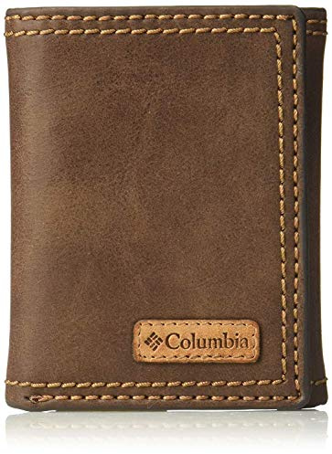 Columbia Men's RFID Genuine Leather Trifold Wallet With ID Window, Credit Card Pockets