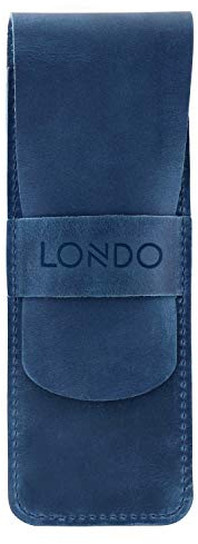 Londo Étui en Cuir Véritable pour Stylos et Crayons avec Fermeture – Trousse à Stylos, Pochette de Fournitures de Bureau et Voyage