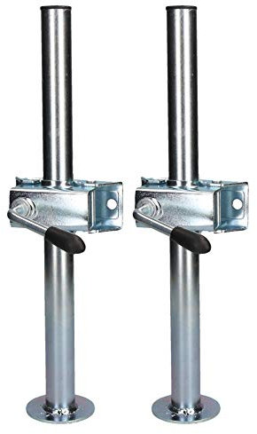 AB Tools 2 PACK 34mm Prop Drop Stand 460mm Long for Trailer Jockey Leg & Clamp