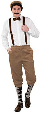 shoperama Pantalon Knickerbocker en velours côtelé de qualité supérieure pour homme, années 20, fête de la bière, accessoire de costume traditionnel, beige, 50